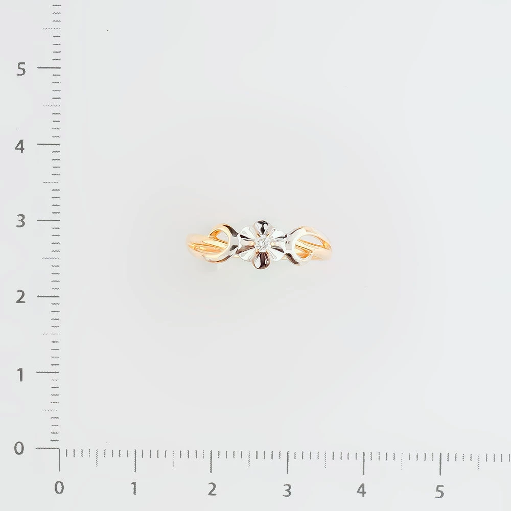 Кольцо с бриллиантом из красного золота 585 пробы