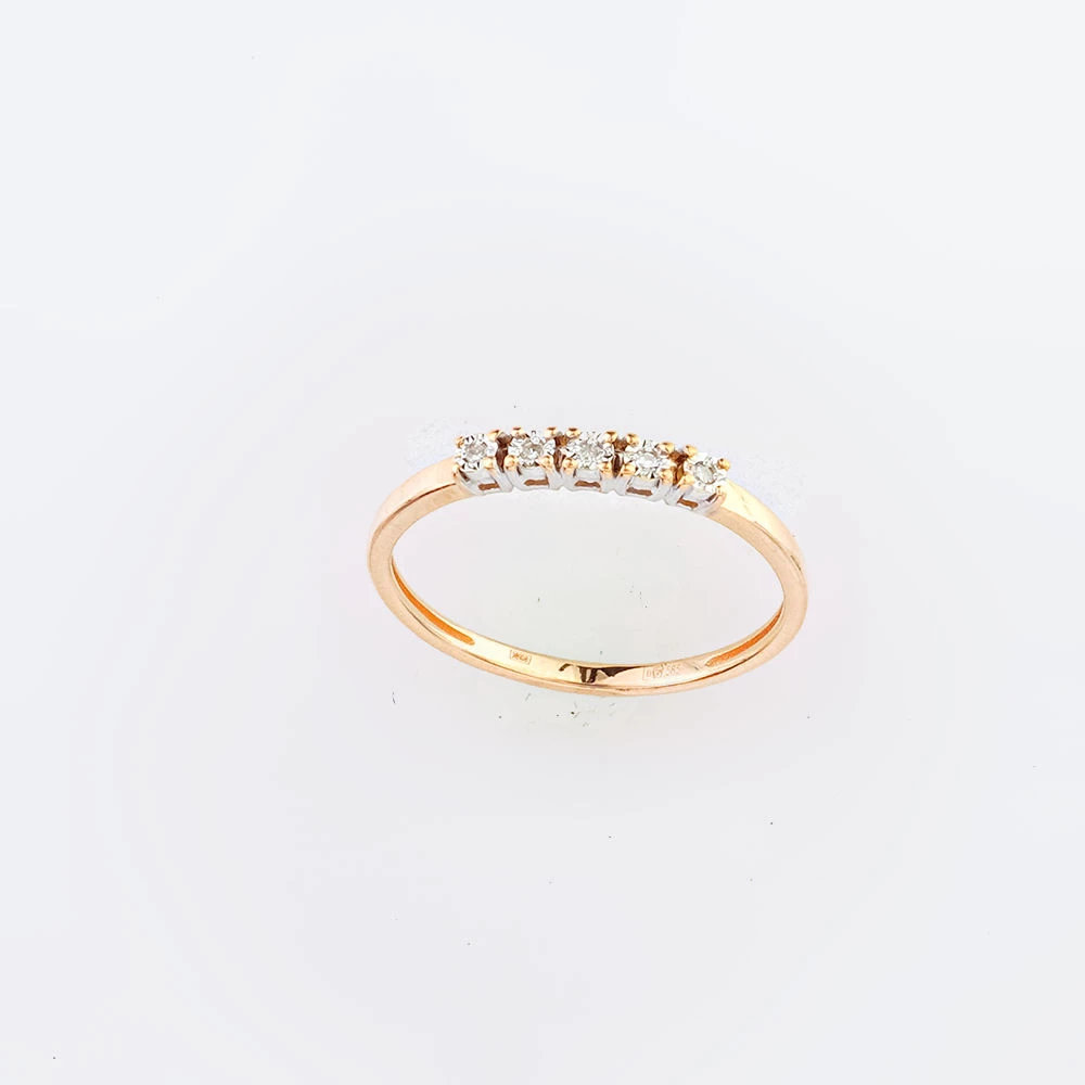 Кольцо с бриллиантом из красного золота 585 пробы