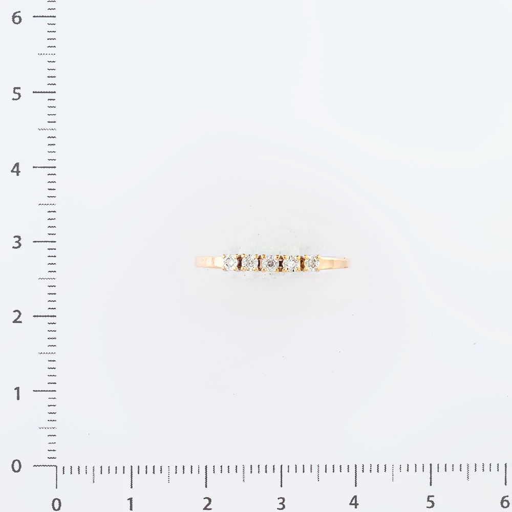 Кольцо с бриллиантом из красного золота 585 пробы