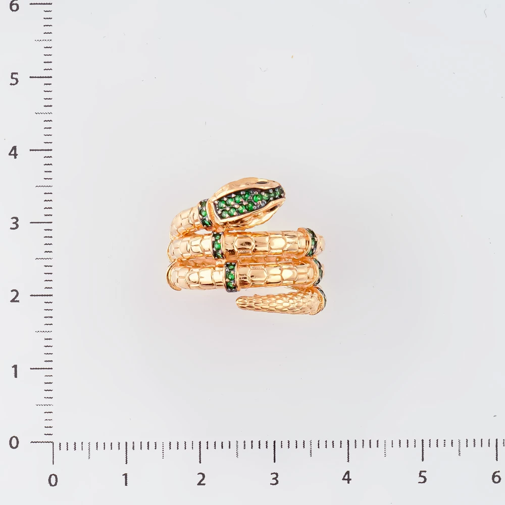 Кольцо с фианитом из красного золота 585 пробы