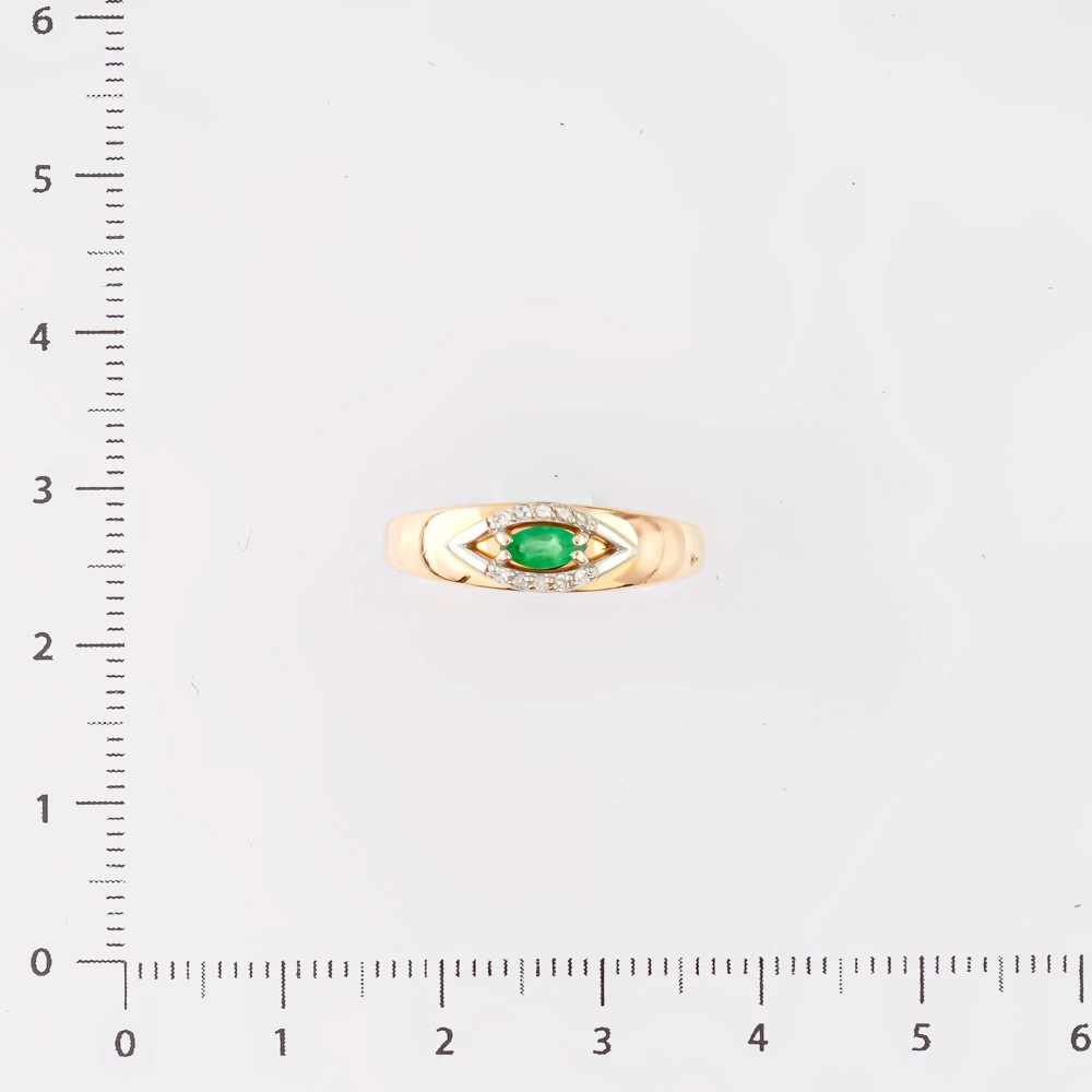 Кольцо с изумрудом из красного золота 585 пробы