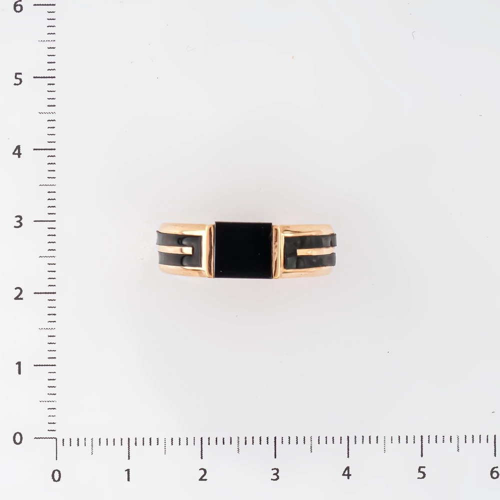 Кольцо с агатом из красного золота 585 пробы