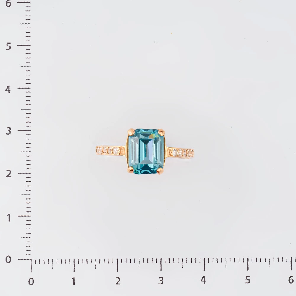 Кольцо с топазом из красного золота 585 пробы