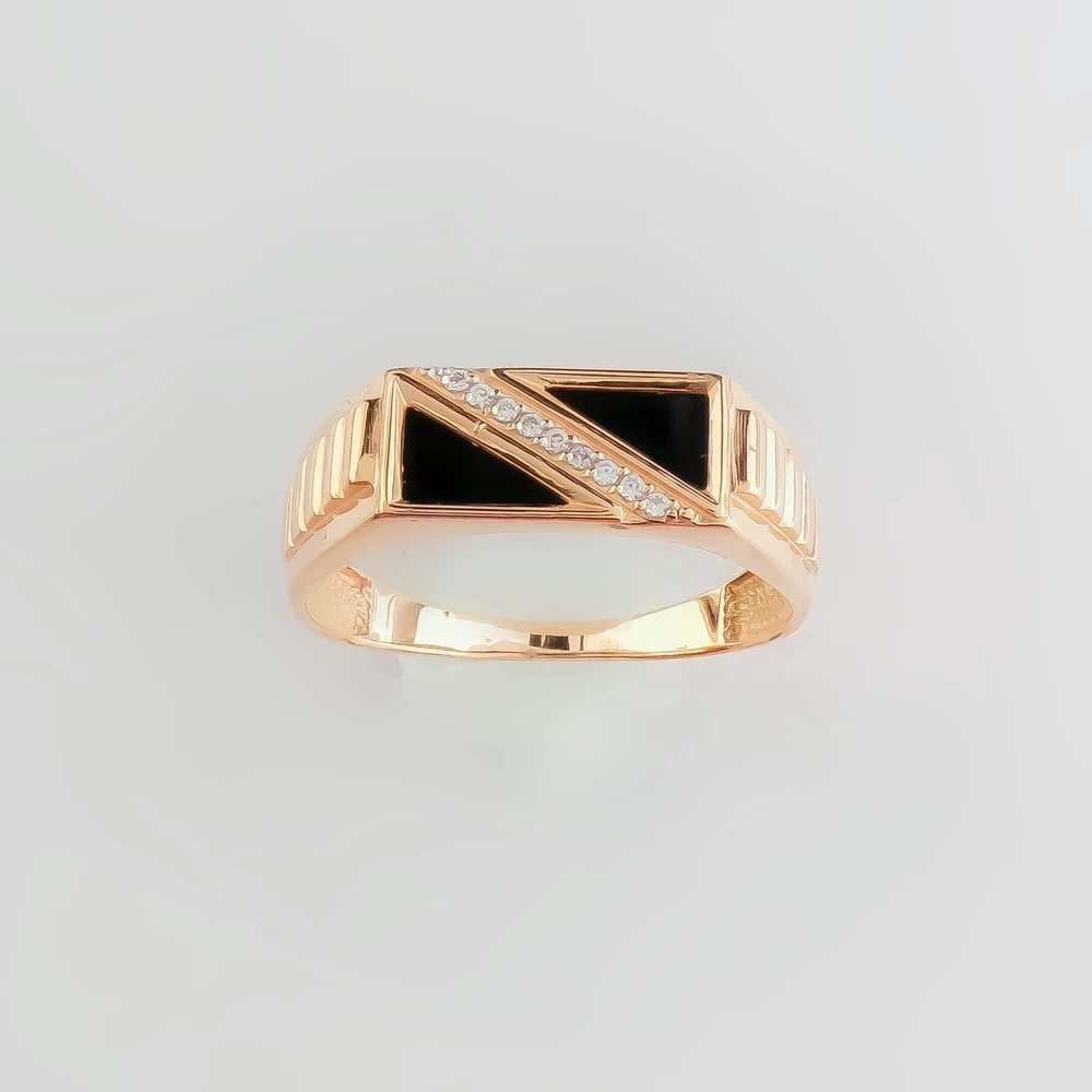 Кольцо с агатом из красного золота 375 пробы