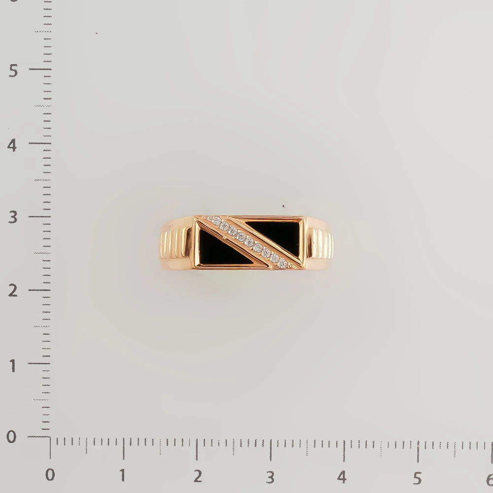 Кольцо с агатом из красного золота 375 пробы