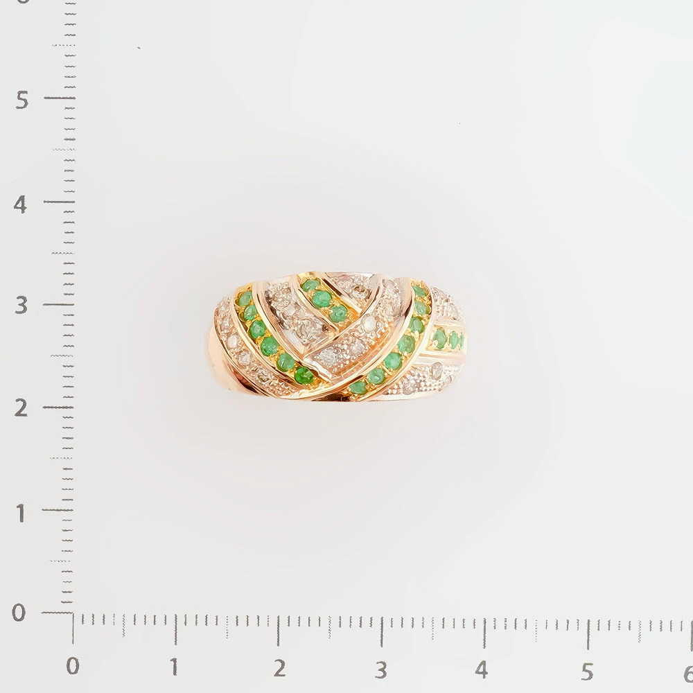 Кольцо с изумрудом из красного золота 585 пробы