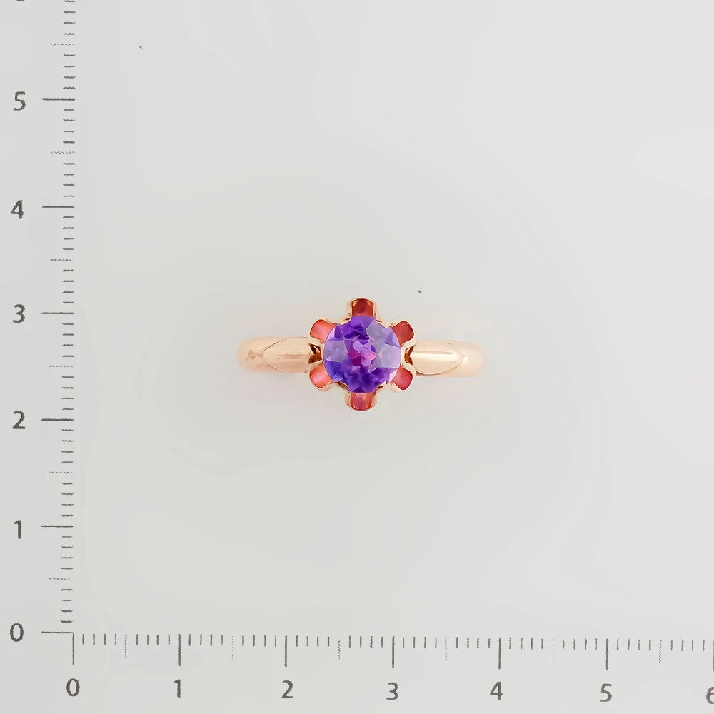 Кольцо с фианитом из красного золота 583 пробы Кольцо с фианитом из красного золота 583 пробы