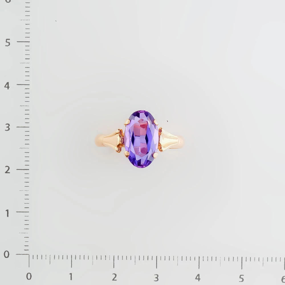 Кольцо с фианитом из красного золота 583 пробы Кольцо с фианитом из красного золота 583 пробы