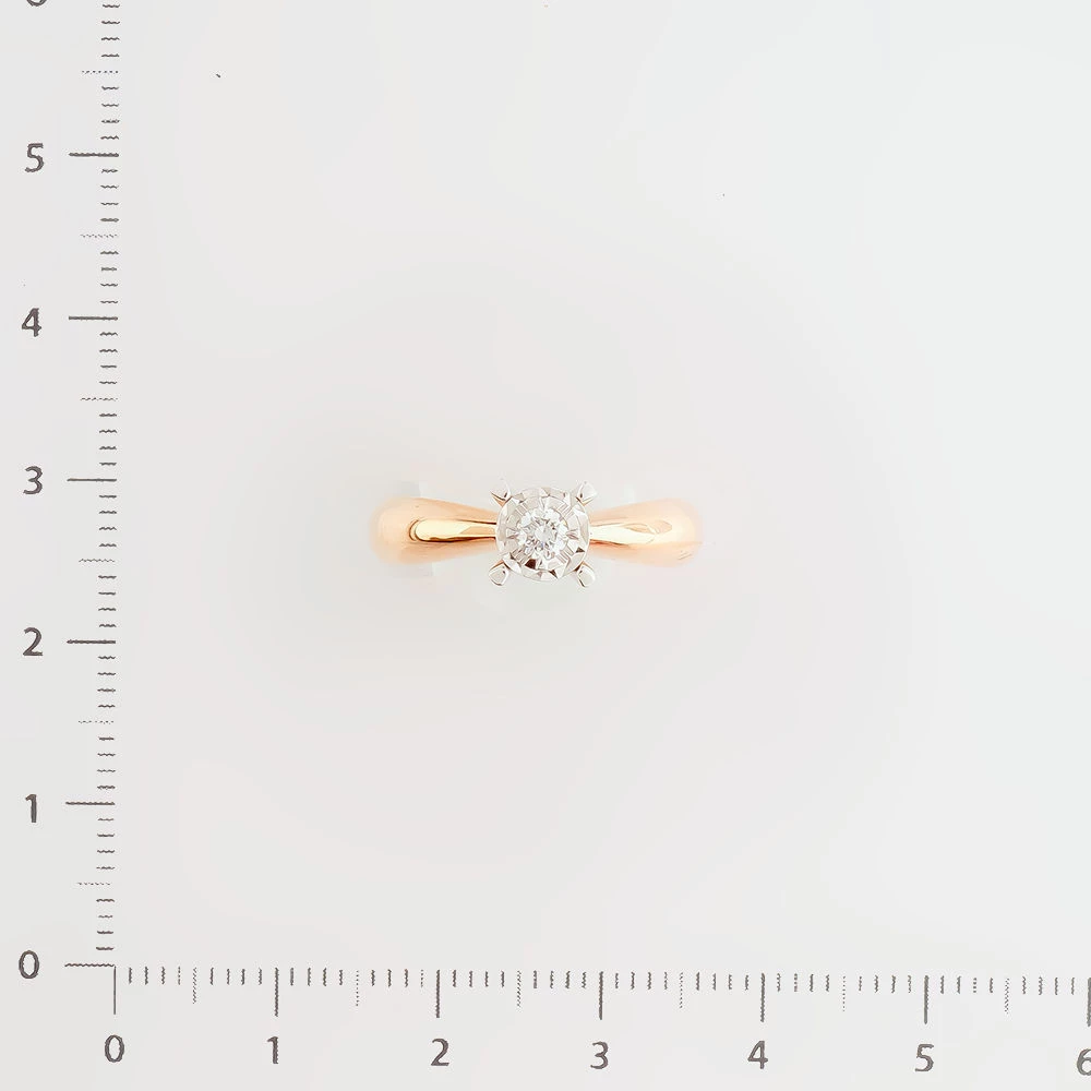 Кольцо с бриллиантом из красного золота 585 пробы