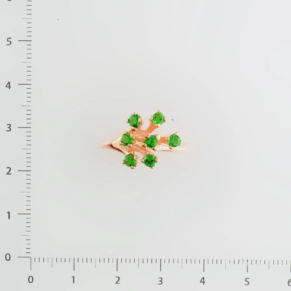 Кольцо с фианитом из красного золота 585 пробы