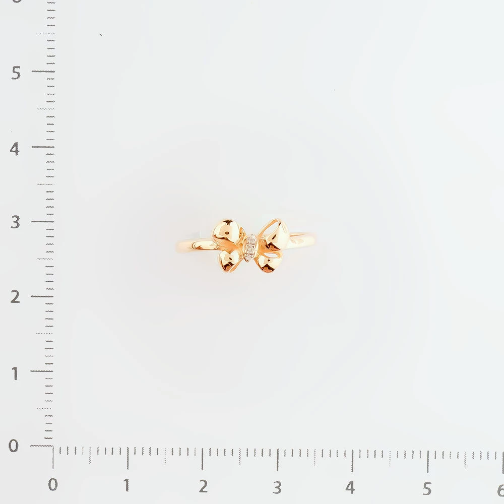 Кольцо с бриллиантом из красного золота 585 пробы