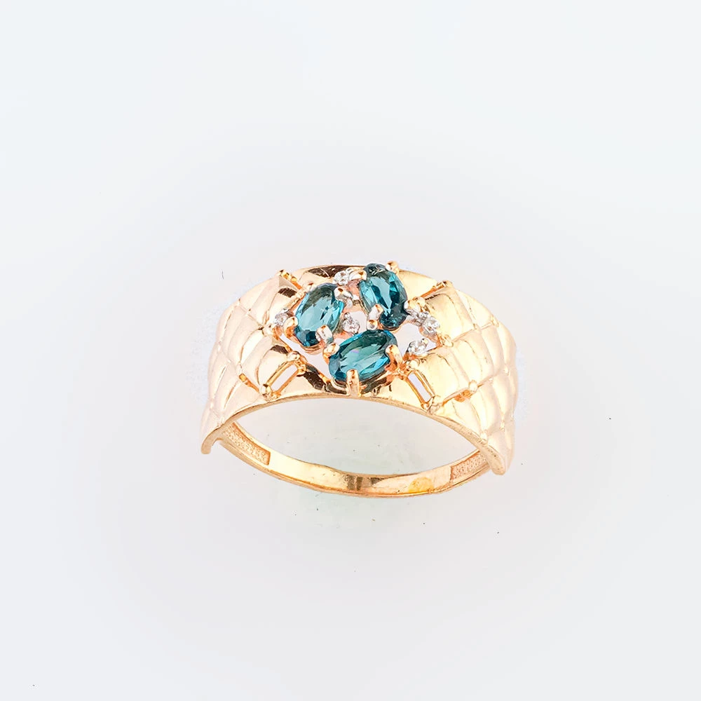 Кольцо с топазом лондон из красного золота 585 пробы