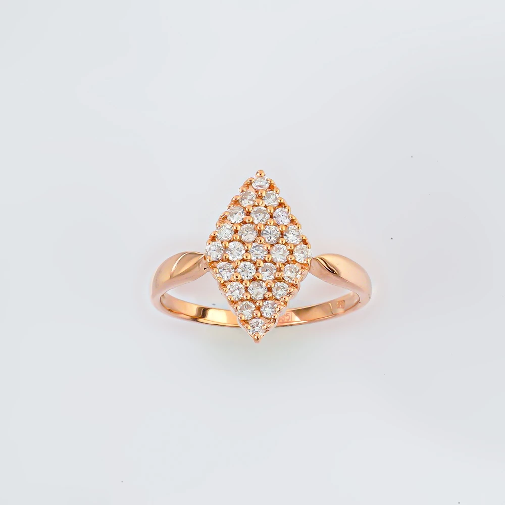 Кольцо с бриллиантом из красного золота 585 пробы