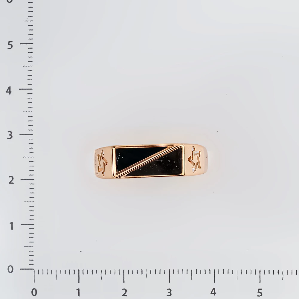 Кольцо с агатом из красного золота 585 пробы