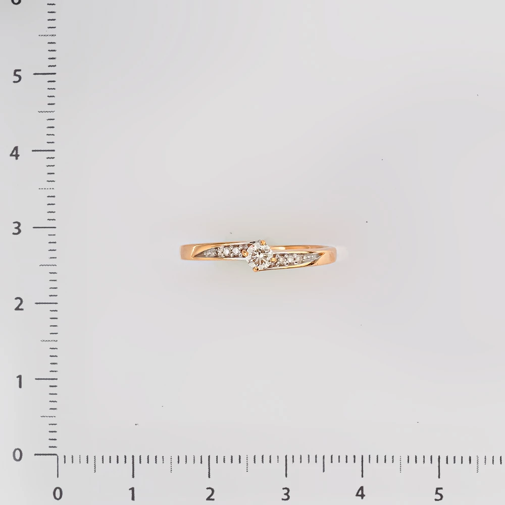 Кольцо с бриллиантом из красного золота 585 пробы