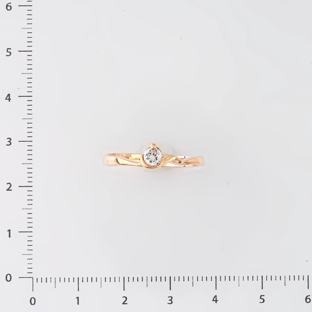 Кольцо с фианитом из красного золота 585 пробы