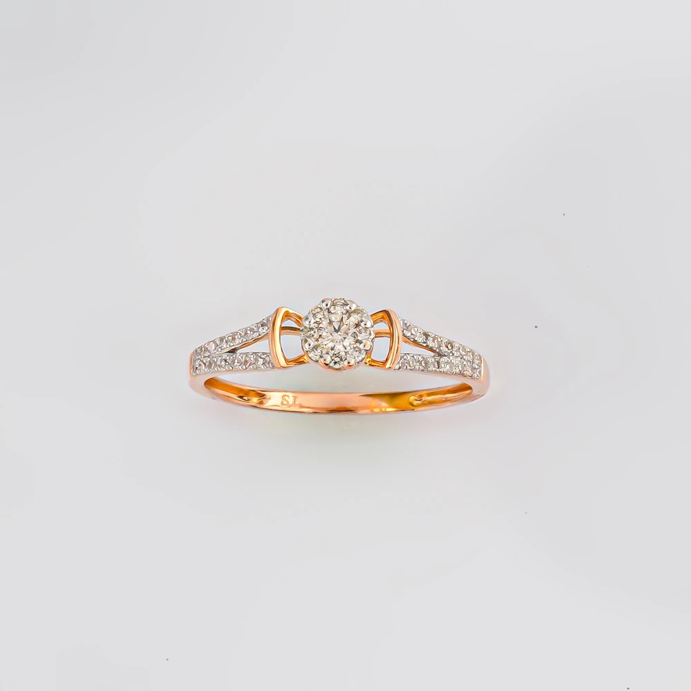 Кольцо с бриллиантом из красного золота 585 пробы