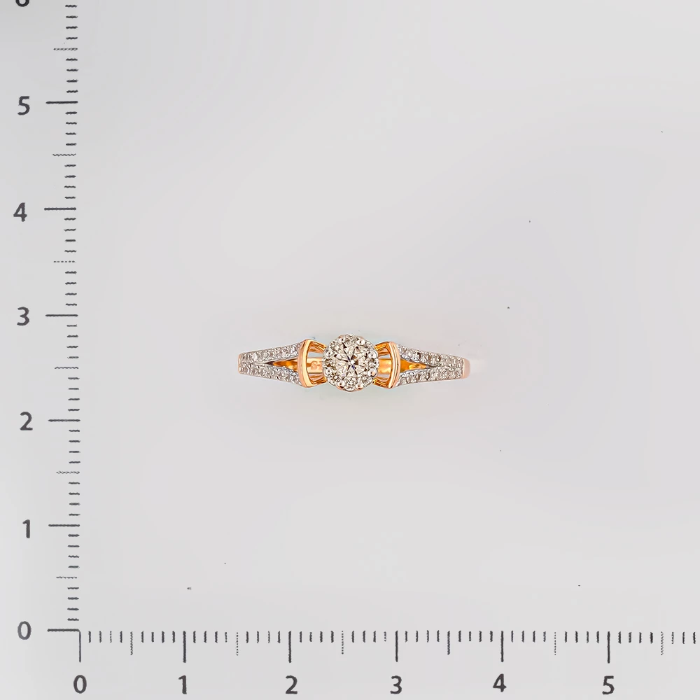 Кольцо с бриллиантом из красного золота 585 пробы