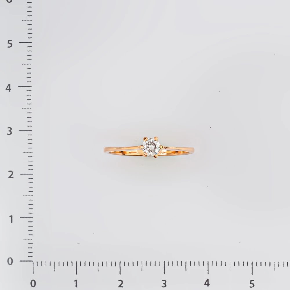 Кольцо с бриллиантом из красного золота 585 пробы