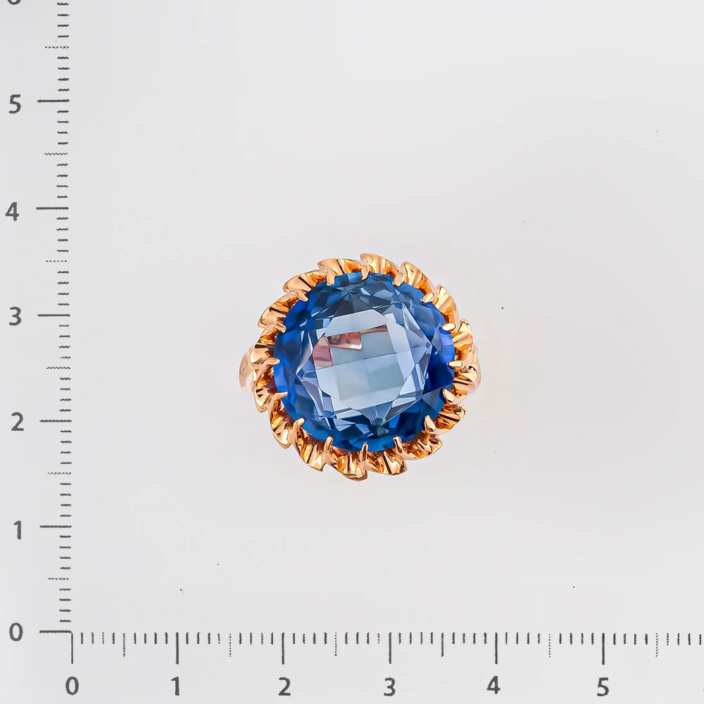 Кольцо с фианитом из красного золота 583 пробы