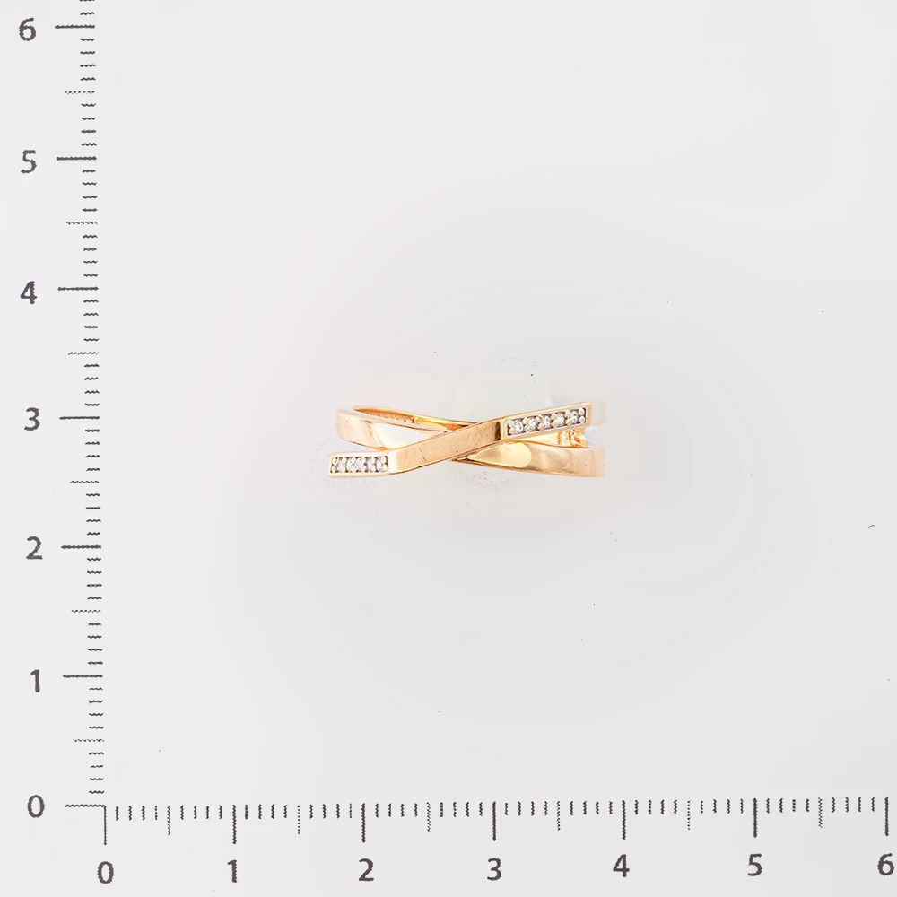 Кольцо с фианитом из красного золота 585 пробы