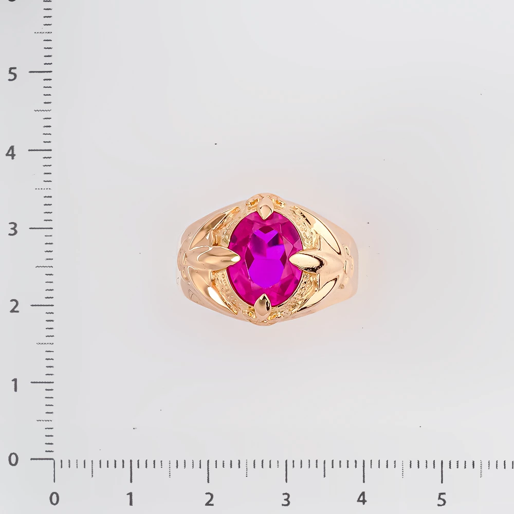 Кольцо с фианитом из красного золота 583 пробы