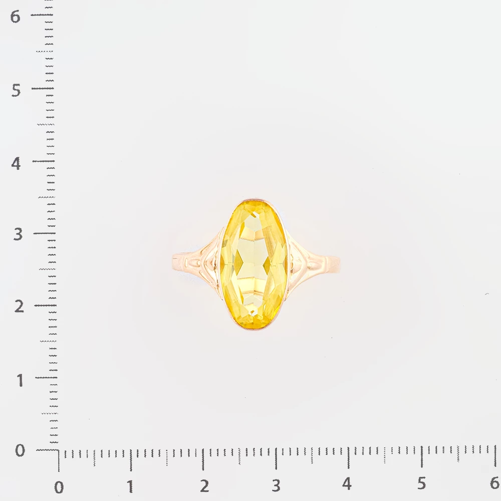 Кольцо с фианитом из красного золота 583 пробы