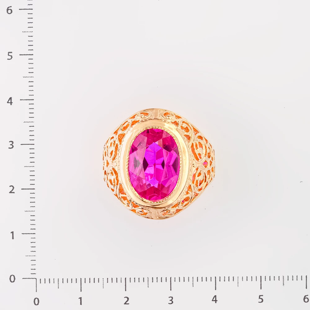 Кольцо с фианитом из красного золота 583 пробы