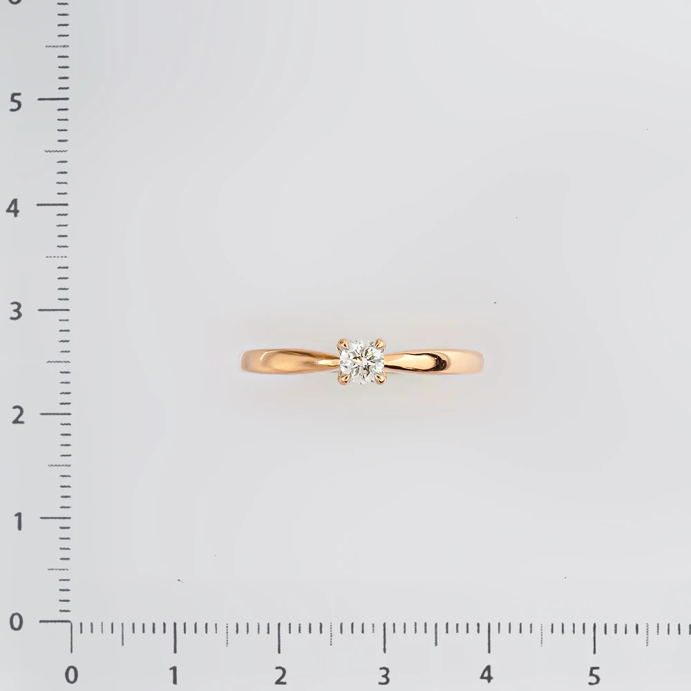 Кольцо с бриллиантом из красного золота 585 пробы