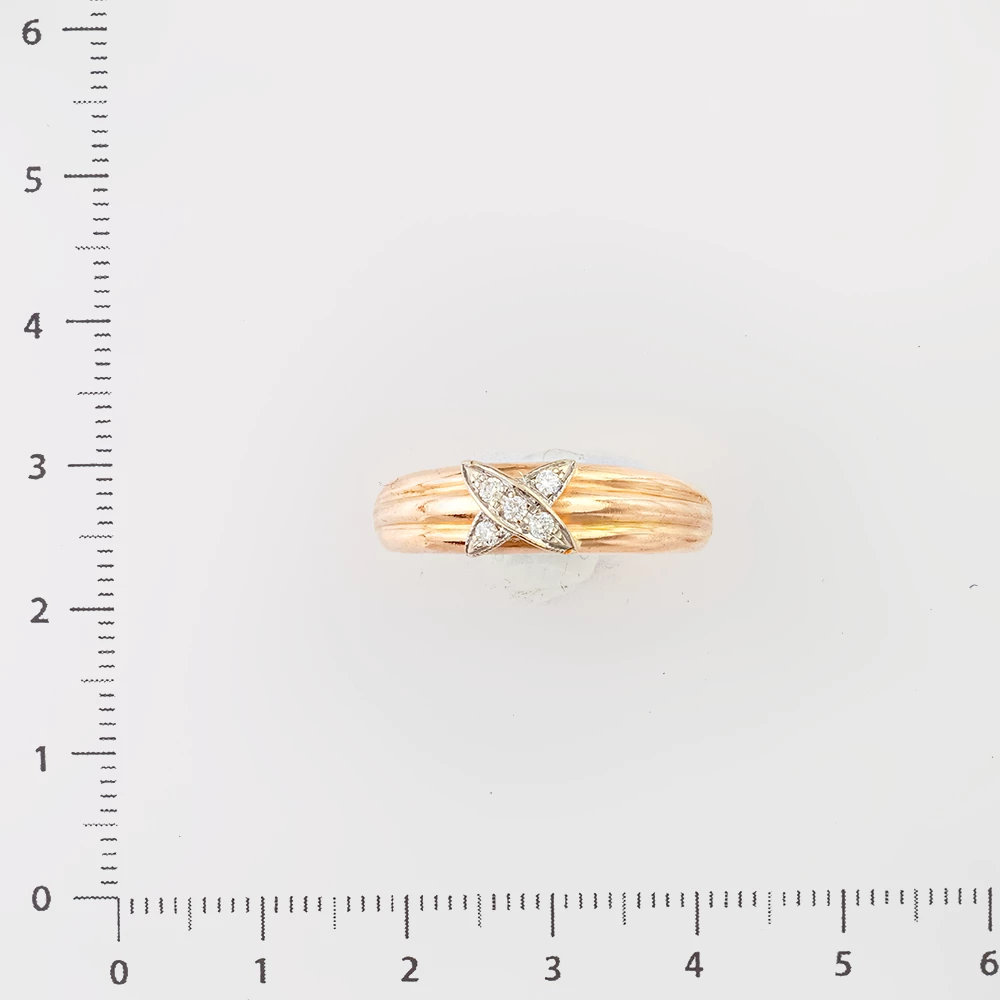 Кольцо с бриллиантом из красного золота 585 пробы