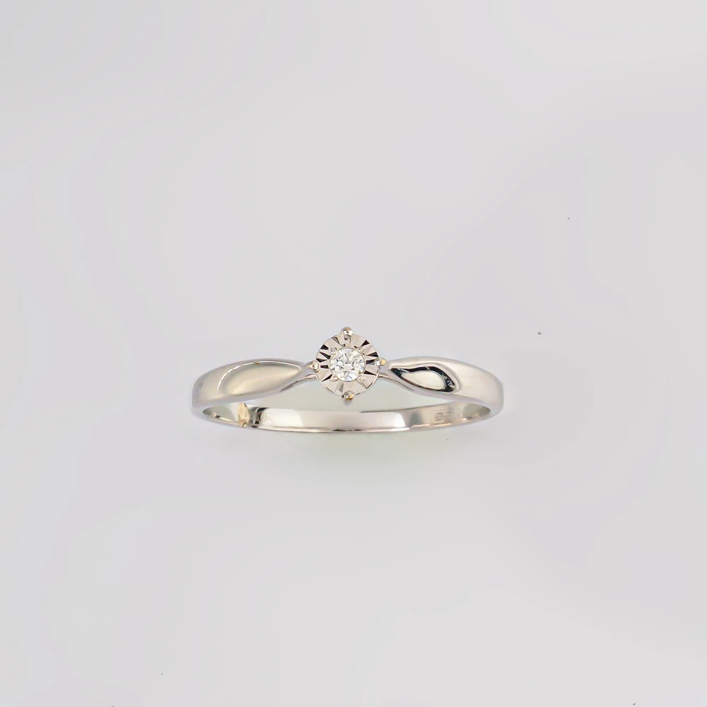 Кольцо с бриллиантом из белого золота 585 пробы