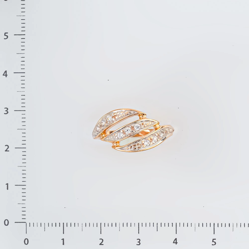 Кольцо с фианитом из красного золота 585 пробы