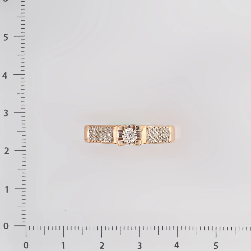 Кольцо с бриллиантом из красного золота 585 пробы