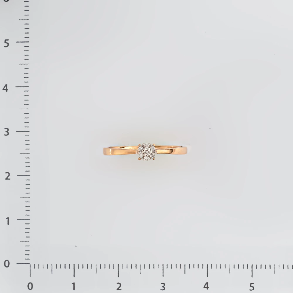 Кольцо с бриллиантом из красного золота 585 пробы