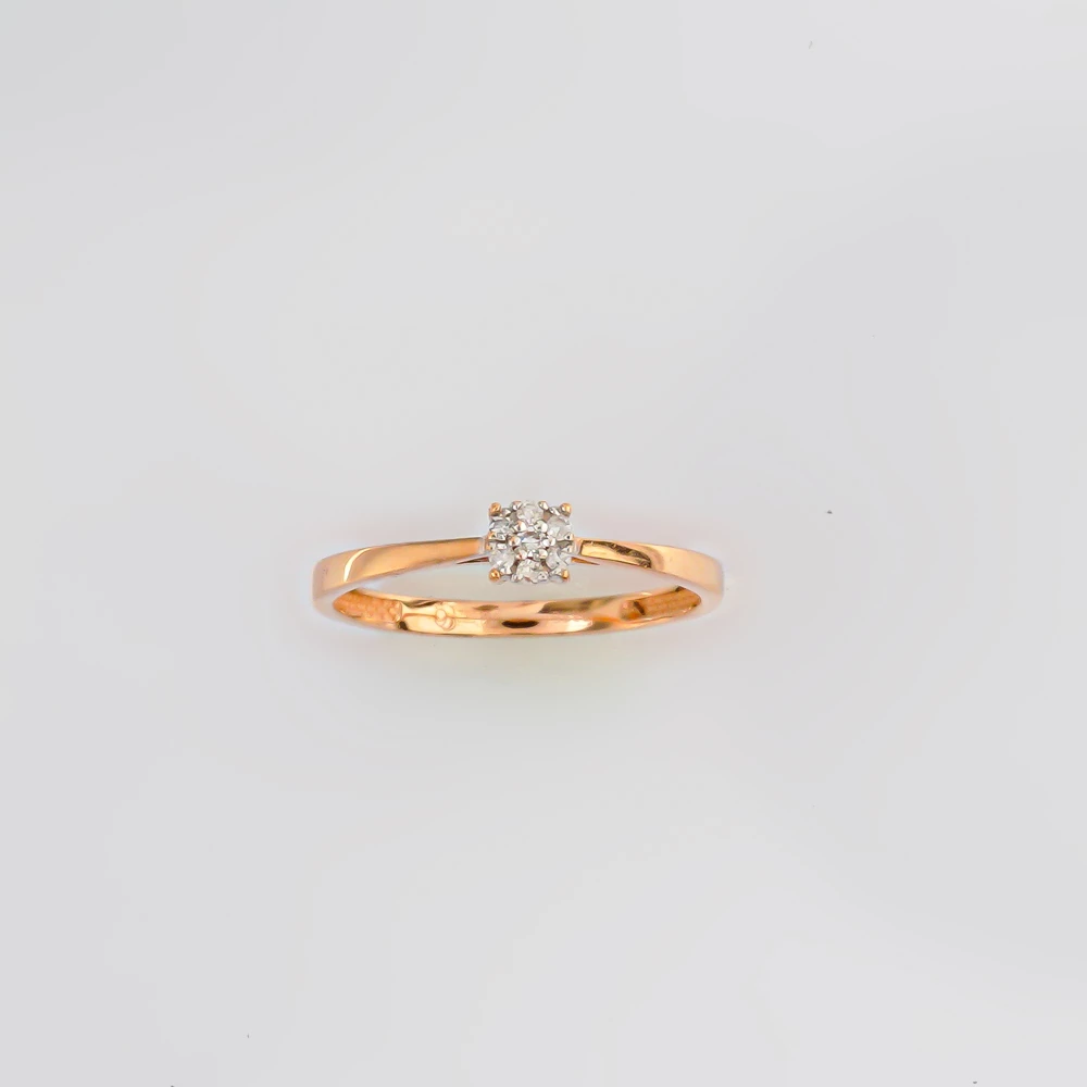 Кольцо с бриллиантом из красного золота 585 пробы