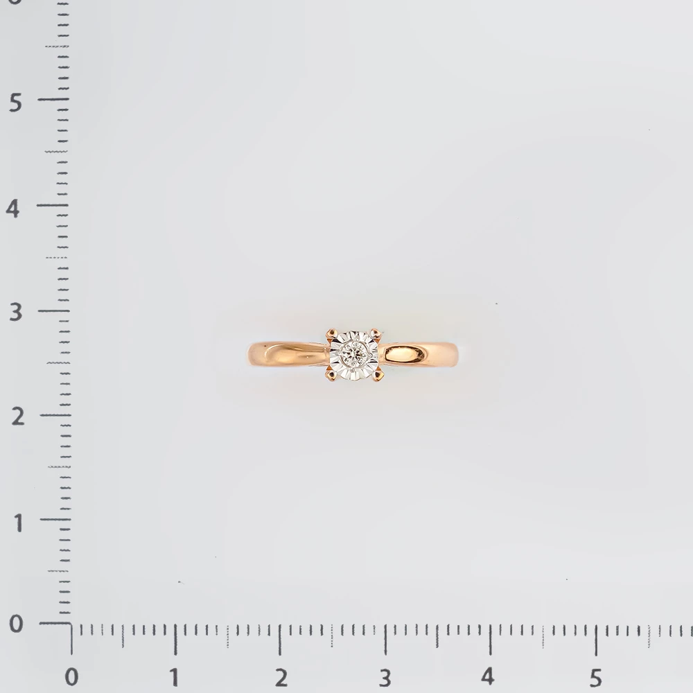 Кольцо с бриллиантом из красного золота 585 пробы