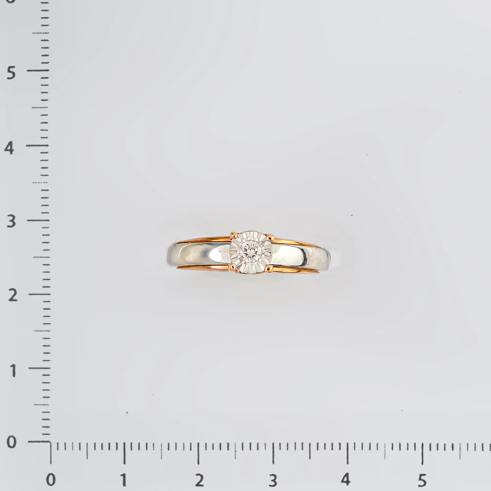 Кольцо с бриллиантом из красного золота 585 пробы