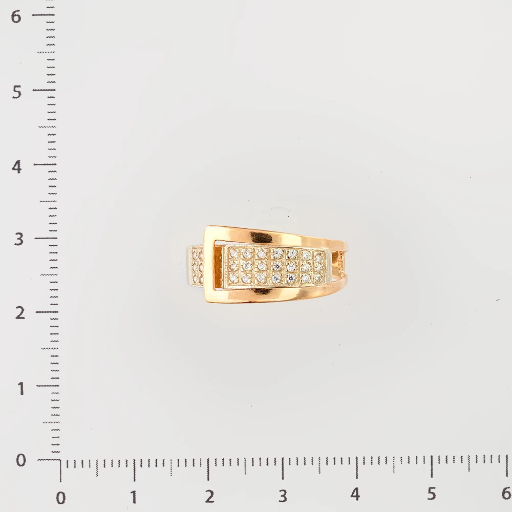 Кольцо с фианитом из красного золота 585 пробы