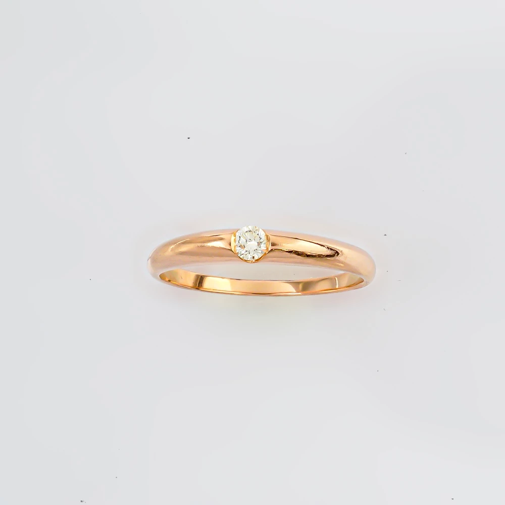 Кольцо с бриллиантом из красного золота 585 пробы