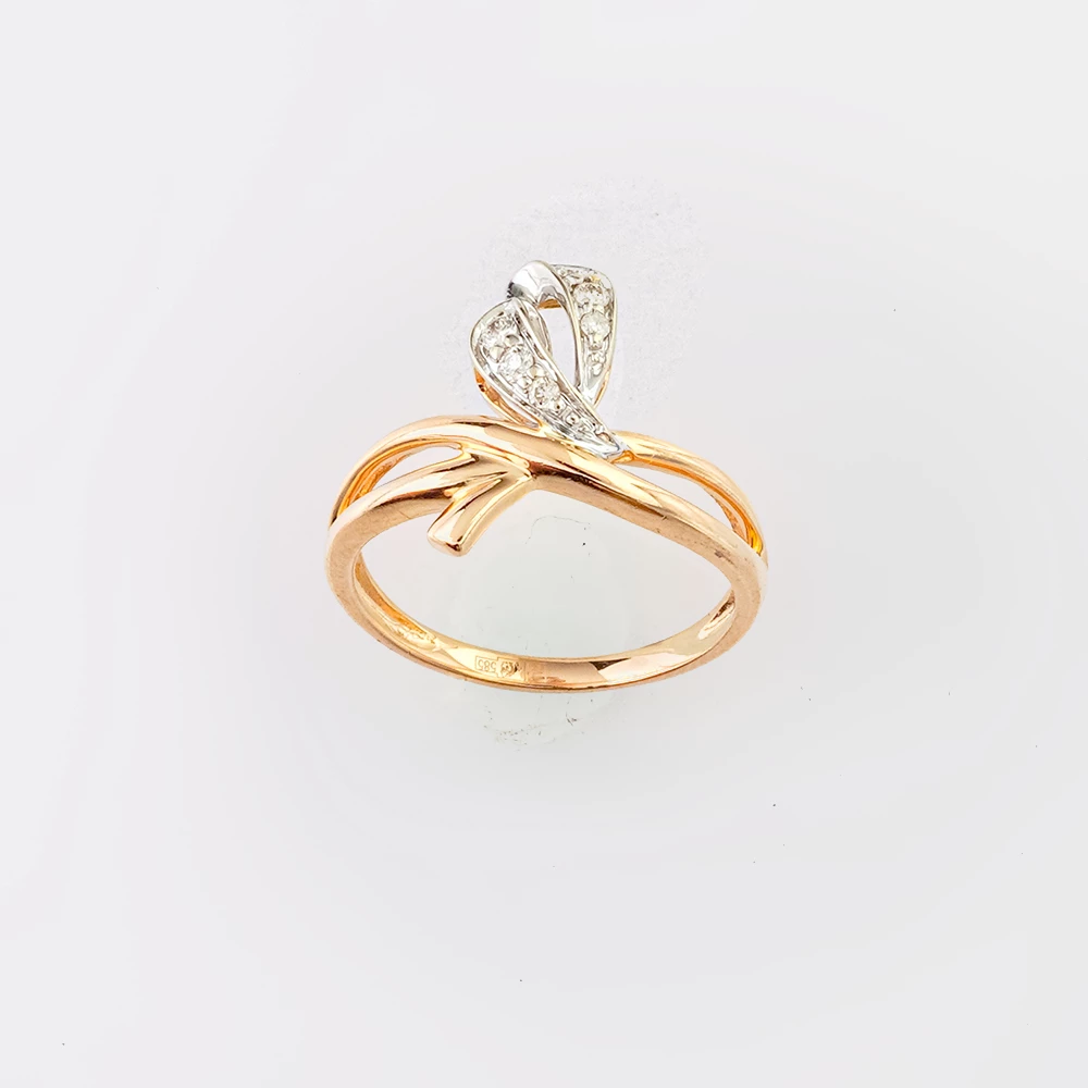 Кольцо с бриллиантом из красного золота 585 пробы