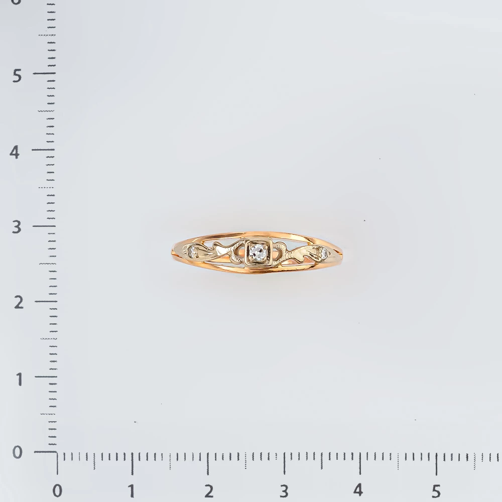 Кольцо с бриллиантом из красного золота 583 пробы