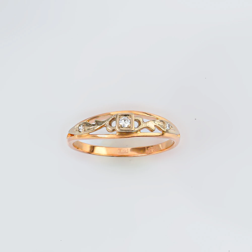 Кольцо с бриллиантом из красного золота 583 пробы