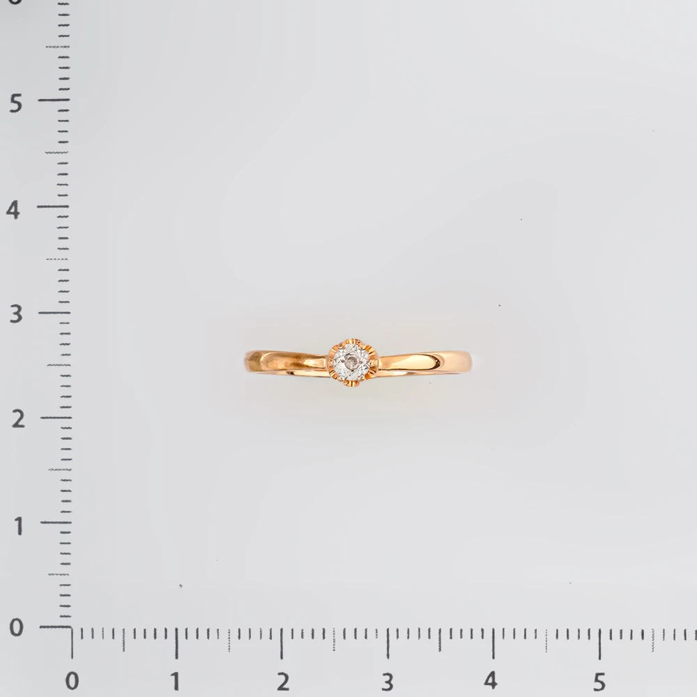 Кольцо с бриллиантом из красного золота 585 пробы