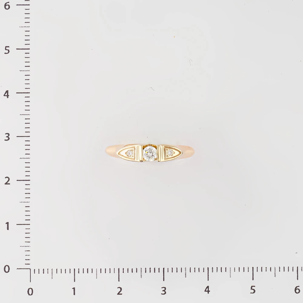 Кольцо с бриллиантом из красного золота 585 пробы