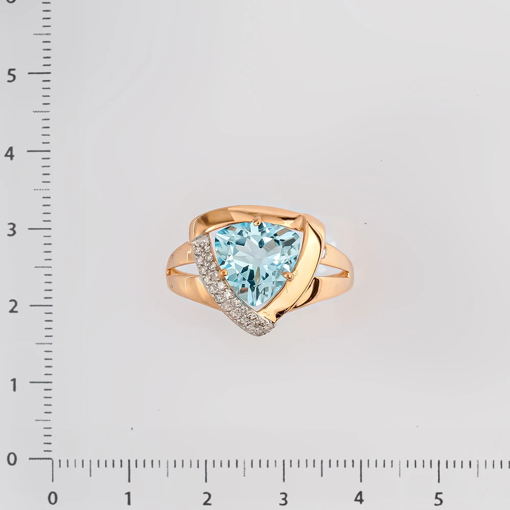 Кольцо с ситаллом из красного золота 585 пробы