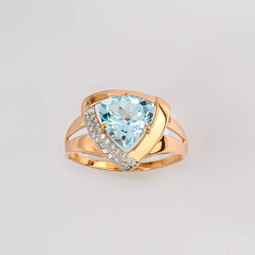 Кольцо с ситаллом из красного золота 585 пробы