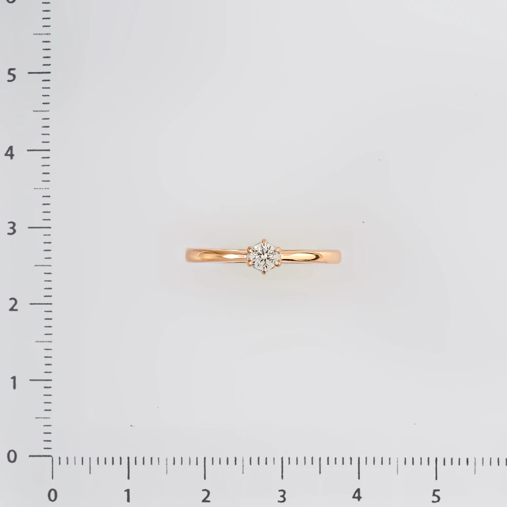 Кольцо с бриллиантом из красного золота 585 пробы