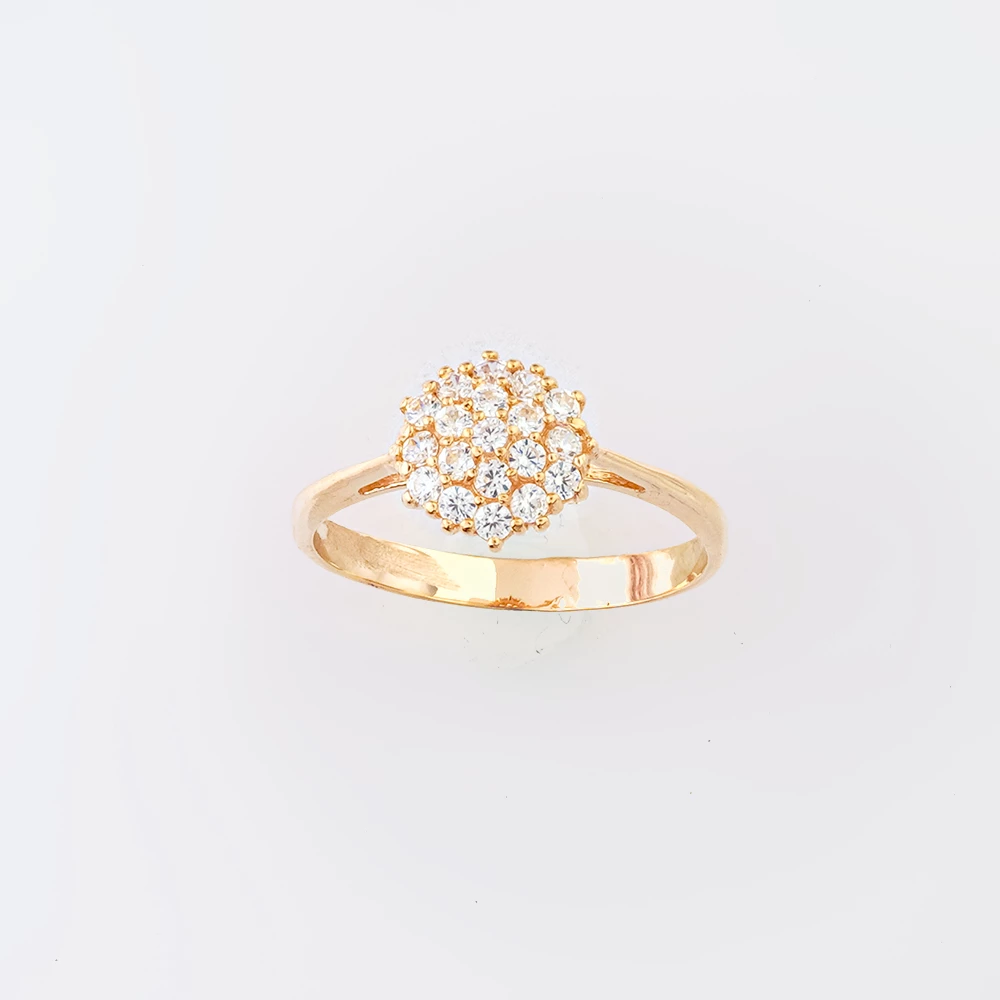 Кольцо с фианитом из красного золота 585 пробы