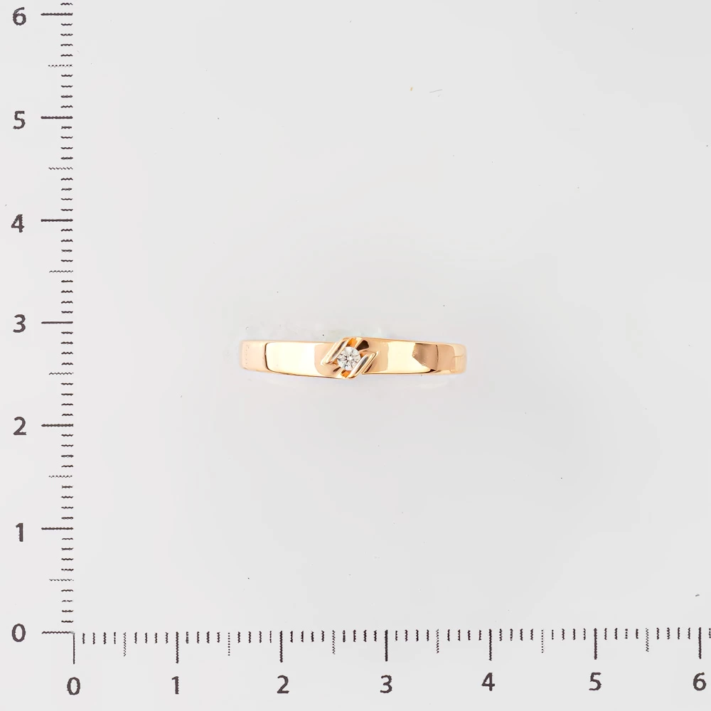 Кольцо с бриллиантом из красного золота 585 пробы