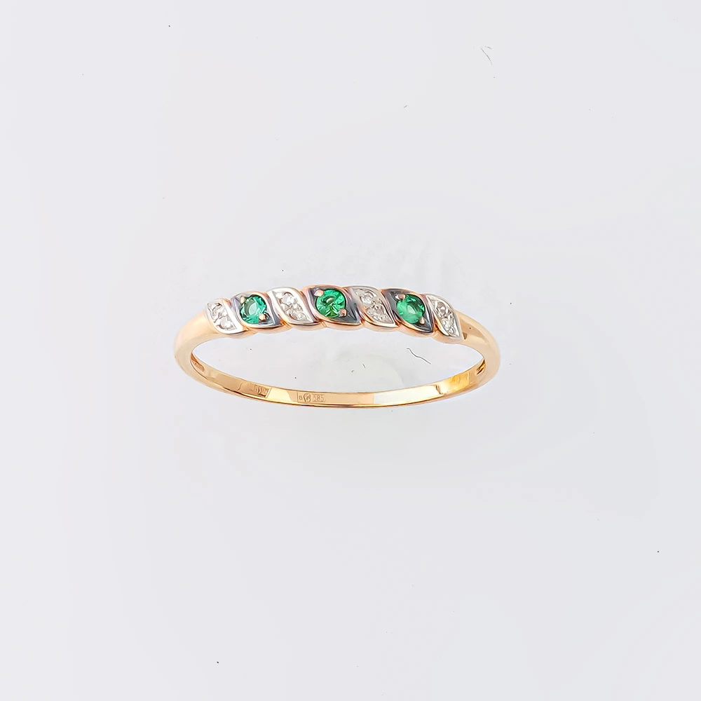 Кольцо с ситаллом из красного золота 585 пробы